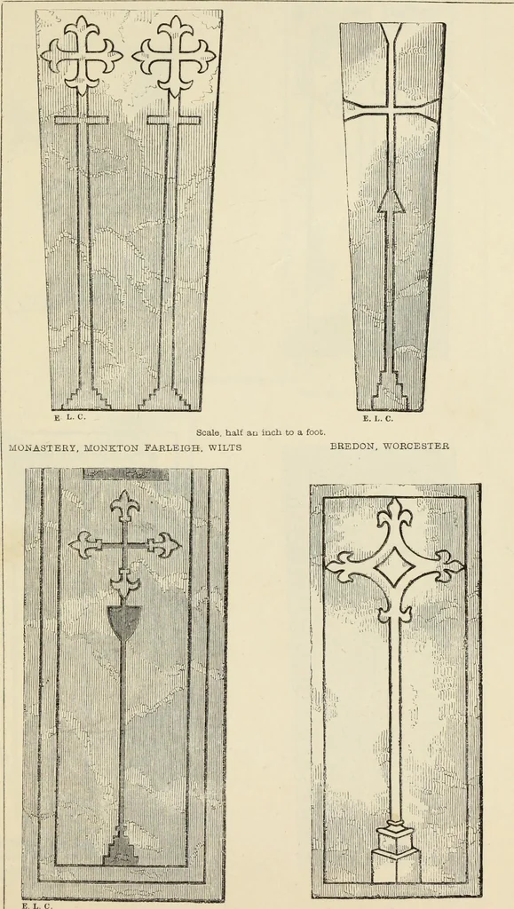 An illustration from A manual for the study of the sepulchral slabs and crosses of the middle ages, 1849, leaf 156