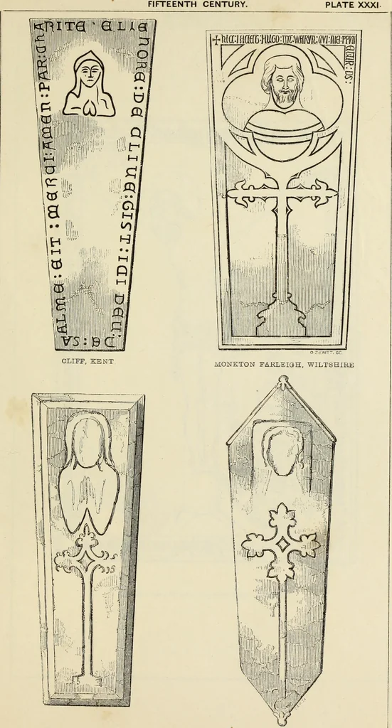 An illustration from A manual for the study of the sepulchral slabs and crosses of the middle ages, 1849, leaf 168
