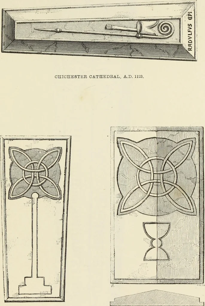 An illustration from A manual for the study of the sepulchral slabs and crosses of the middle ages, 1849, leaf 184