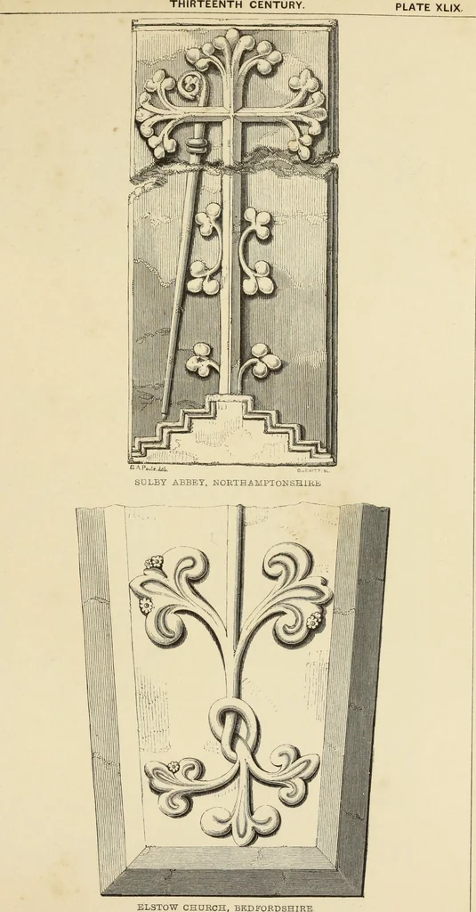 An illustration from A manual for the study of the sepulchral slabs and crosses of the middle ages, 1849, leaf 206