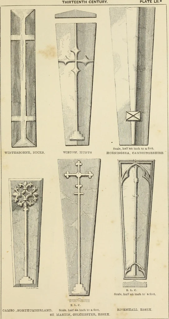 An illustration from A manual for the study of the sepulchral slabs and crosses of the middle ages, 1849, leaf 214