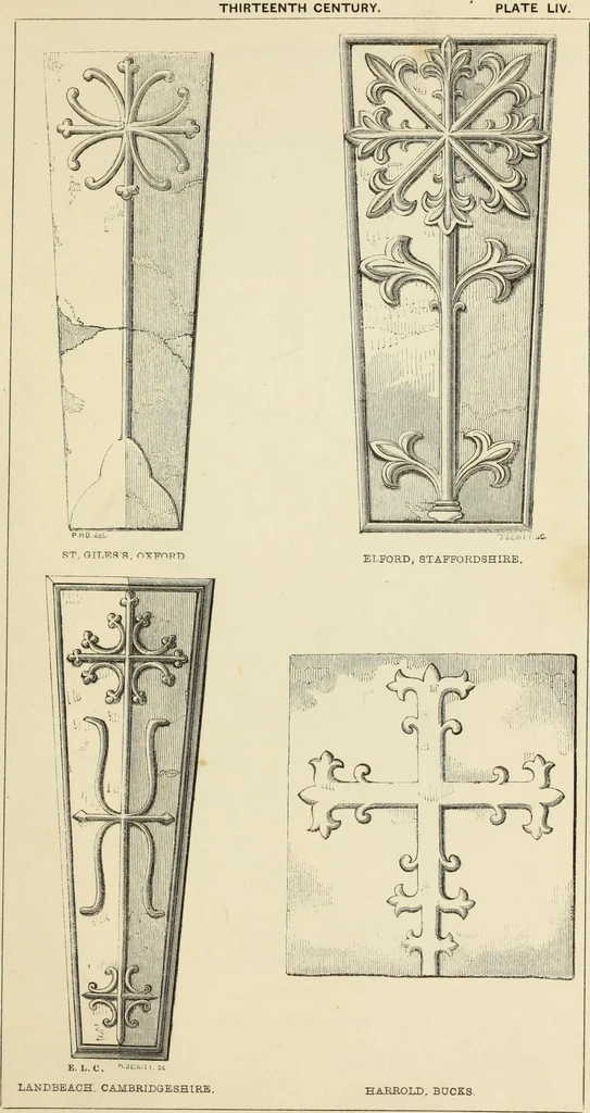 An illustration from A manual for the study of the sepulchral slabs and crosses of the middle ages, 1849, leaf 218