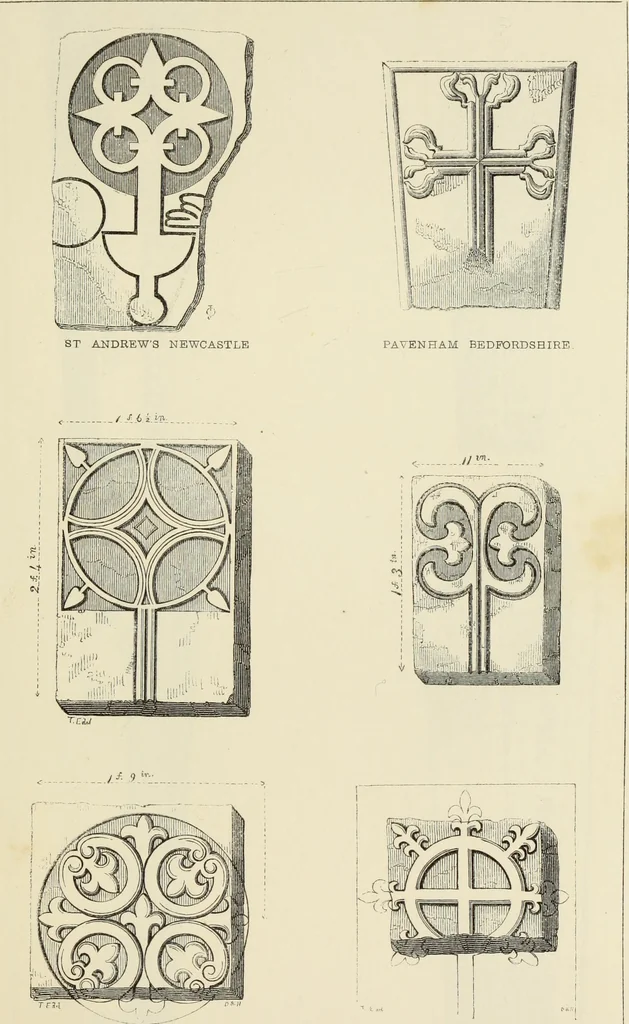 An illustration from A manual for the study of the sepulchral slabs and crosses of the middle ages, 1849, leaf 222