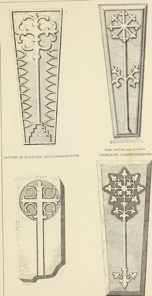 An illustration from A manual for the study of the sepulchral slabs and crosses of the middle ages, 1849, leaf 228