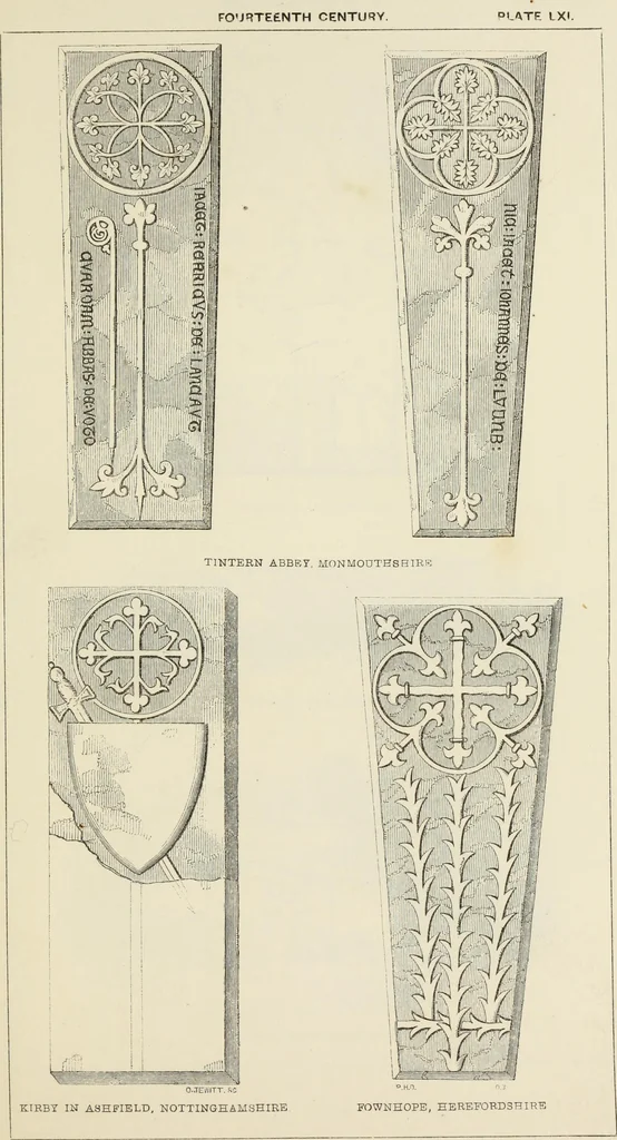 An illustration from A manual for the study of the sepulchral slabs and crosses of the middle ages, 1849, leaf 232