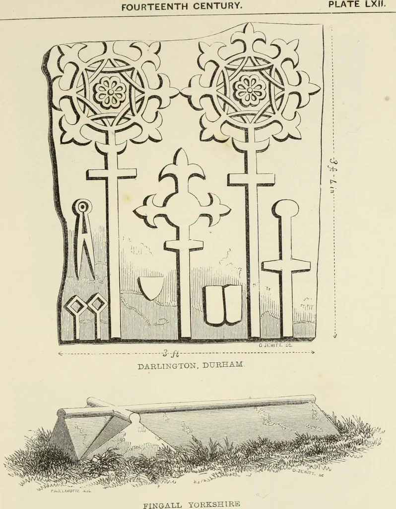 An illustration from A manual for the study of the sepulchral slabs and crosses of the middle ages, 1849, leaf 234