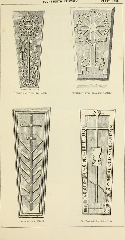 An illustration from A manual for the study of the sepulchral slabs and crosses of the middle ages, 1849, leaf 236