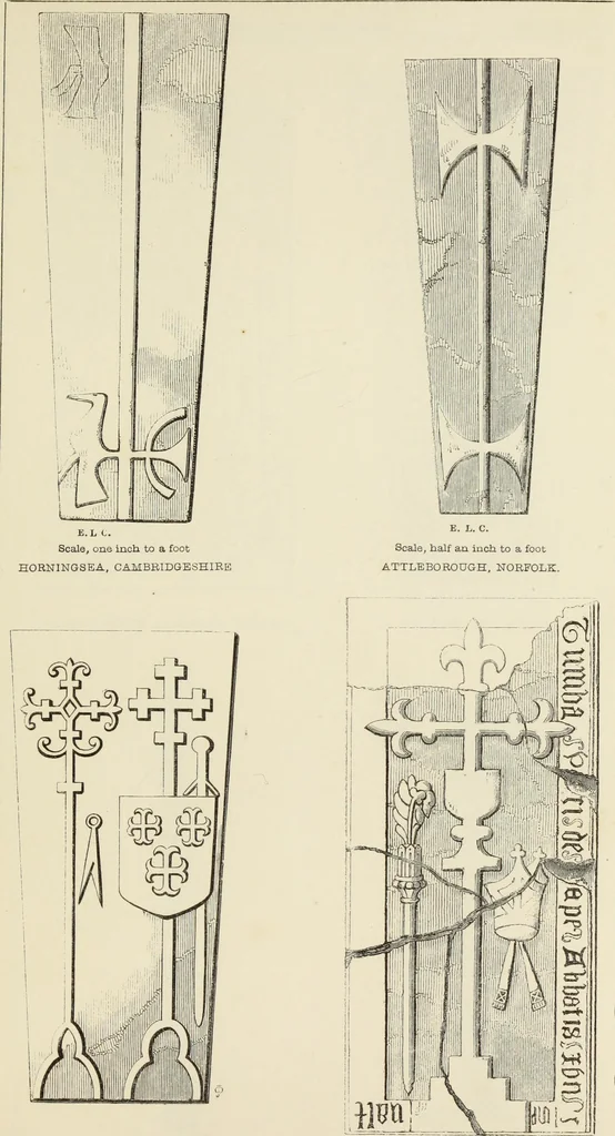 An illustration from A manual for the study of the sepulchral slabs and crosses of the middle ages, 1849, leaf 240