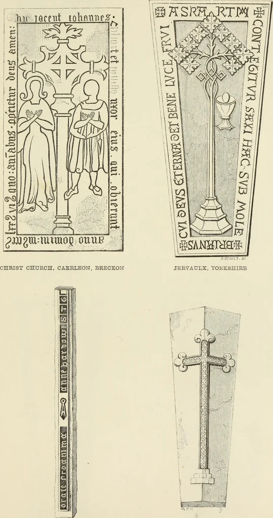 An illustration from A manual for the study of the sepulchral slabs and crosses of the middle ages, 1849, leaf 242