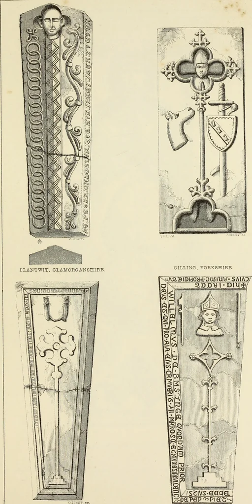 An illustration from A manual for the study of the sepulchral slabs and crosses of the middle ages, 1849, leaf 244
