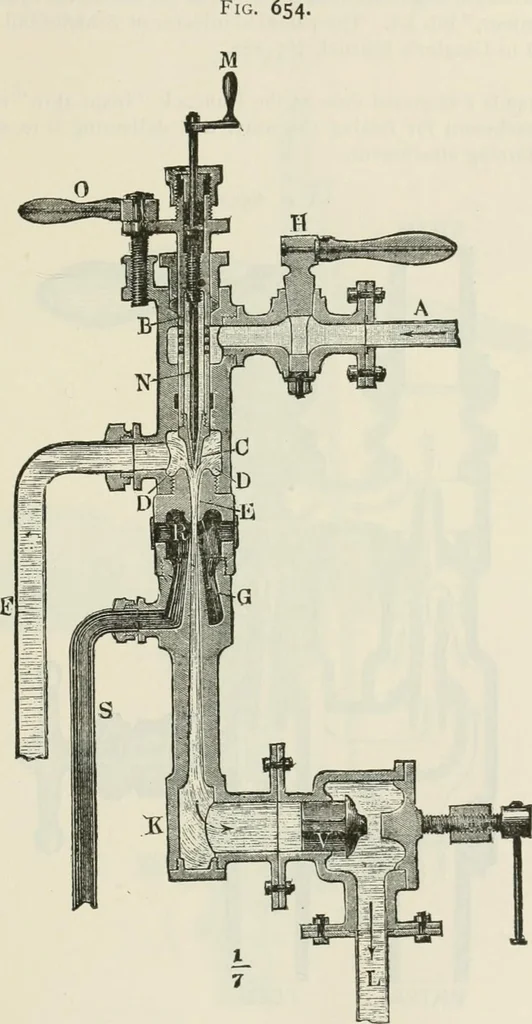 An illustration from A manual of the mechanics of engineering and of the construction of machines. Designed as a text-book for technical schools and colleges, and for the use of engineers, architects, etc., 1878, leaf 220