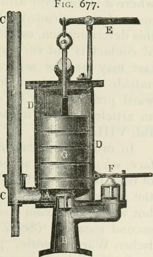 An illustration from A manual of the mechanics of engineering and of the construction of machines. Designed as a text-book for technical schools and colleges, and for the use of engineers, architects, etc., 1878, leaf 240
