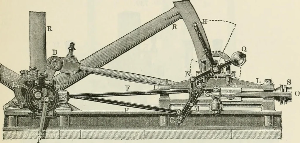 An illustration from A manual of the mechanics of engineering and of the construction of machines. Designed as a text-book for technical schools and colleges, and for the use of engineers, architects, etc., 1878, leaf 330