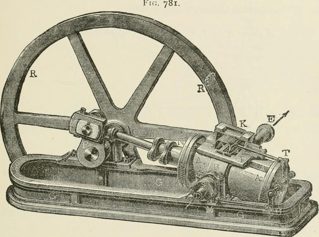 An illustration from A manual of the mechanics of engineering and of the construction of machines. Designed as a text-book for technical schools and colleges, and for the use of engineers, architects, etc., 1878, leaf 372