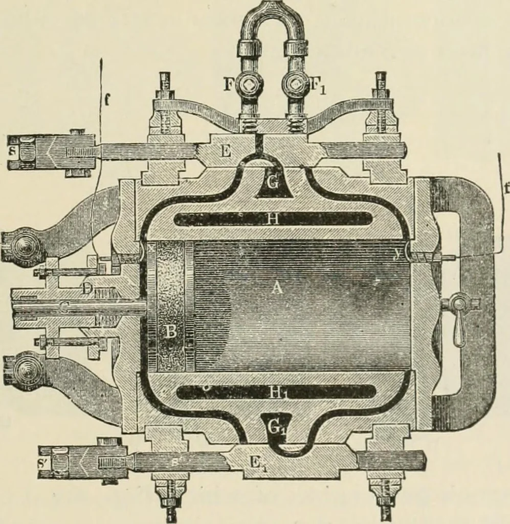 An illustration from A manual of the mechanics of engineering and of the construction of machines. Designed as a text-book for technical schools and colleges, and for the use of engineers, architects, etc., 1878, leaf 554