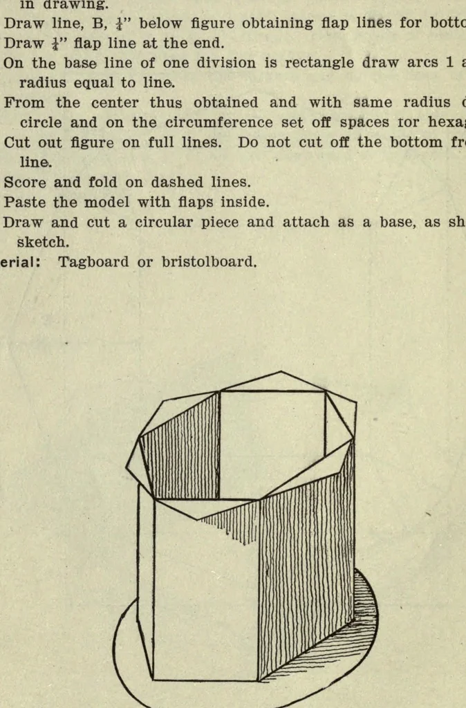An illustration from Manual of cardboard construction for third and fourth grades, 1902, leaf 70