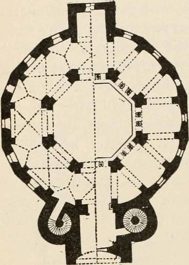 An illustration from Manual of ecclesiastical architecture. Comprising a study of its various styles, the chronological arrangements of its elements, and its relation to Christian worship, 1897, leaf 103
