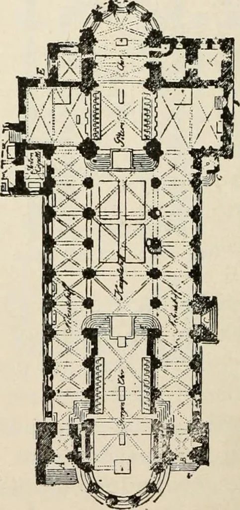 An illustration from Manual of ecclesiastical architecture. Comprising a study of its various styles, the chronological arrangements of its elements, and its relation to Christian worship, 1897, leaf 121