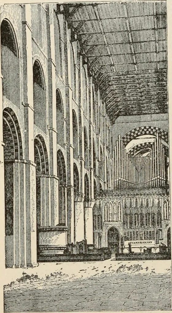 An illustration from Manual of ecclesiastical architecture. Comprising a study of its various styles, the chronological arrangements of its elements, and its relation to Christian worship, 1897, leaf 129