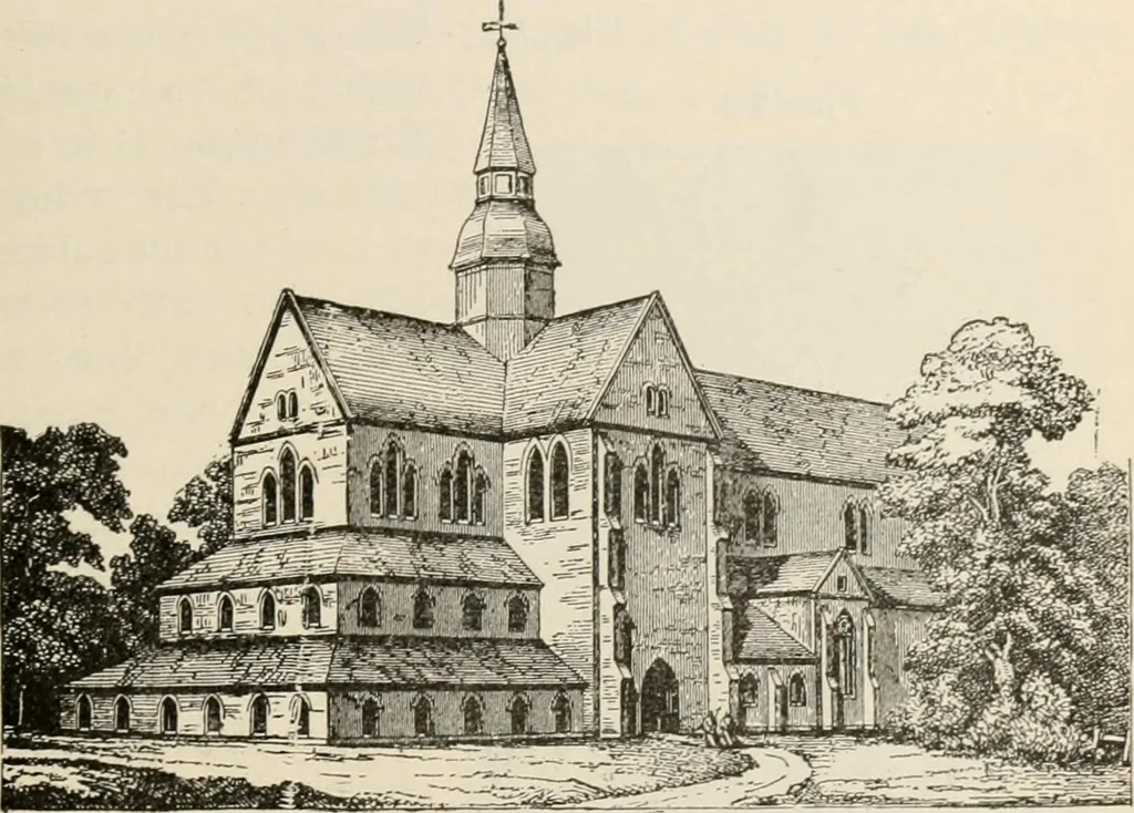 An illustration from Manual of ecclesiastical architecture. Comprising a study of its various styles, the chronological arrangements of its elements, and its relation to Christian worship, 1897, leaf 134