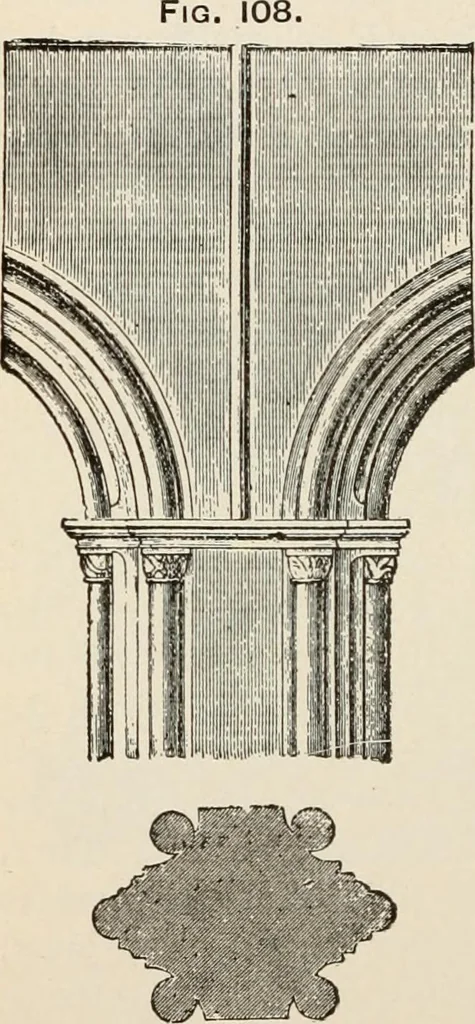 An illustration from Manual of ecclesiastical architecture. Comprising a study of its various styles, the chronological arrangements of its elements, and its relation to Christian worship, 1897, leaf 171