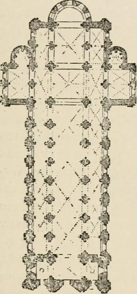 An illustration from Manual of ecclesiastical architecture. Comprising a study of its various styles, the chronological arrangements of its elements, and its relation to Christian worship, 1897, leaf 182
