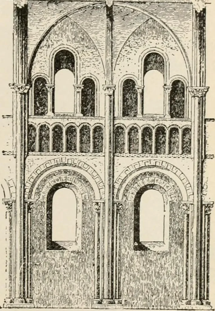 An illustration from Manual of ecclesiastical architecture. Comprising a study of its various styles, the chronological arrangements of its elements, and its relation to Christian worship, 1897, leaf 182