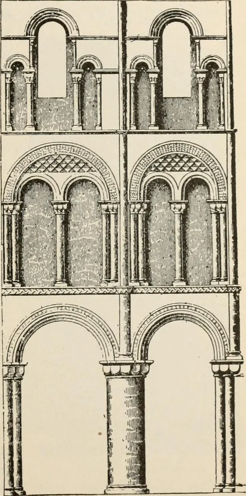 An illustration from Manual of ecclesiastical architecture. Comprising a study of its various styles, the chronological arrangements of its elements, and its relation to Christian worship, 1897, leaf 184