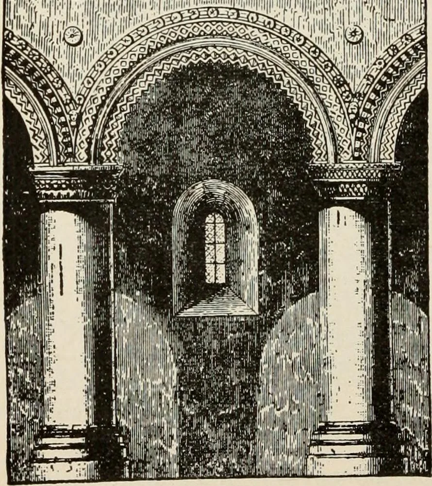 An illustration from Manual of ecclesiastical architecture. Comprising a study of its various styles, the chronological arrangements of its elements, and its relation to Christian worship, 1897, leaf 187