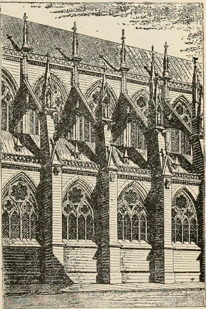 An illustration from Manual of ecclesiastical architecture. Comprising a study of its various styles, the chronological arrangements of its elements, and its relation to Christian worship, 1897, leaf 214