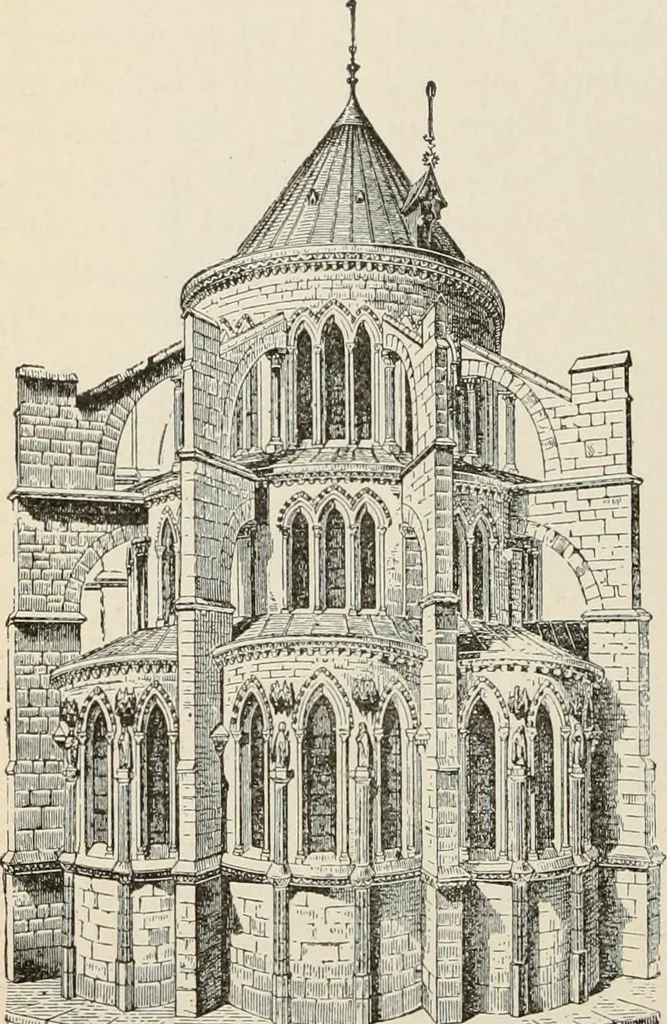 An illustration from Manual of ecclesiastical architecture. Comprising a study of its various styles, the chronological arrangements of its elements, and its relation to Christian worship, 1897, leaf 225