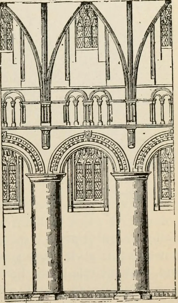 An illustration from Manual of ecclesiastical architecture. Comprising a study of its various styles, the chronological arrangements of its elements, and its relation to Christian worship, 1897, leaf 226