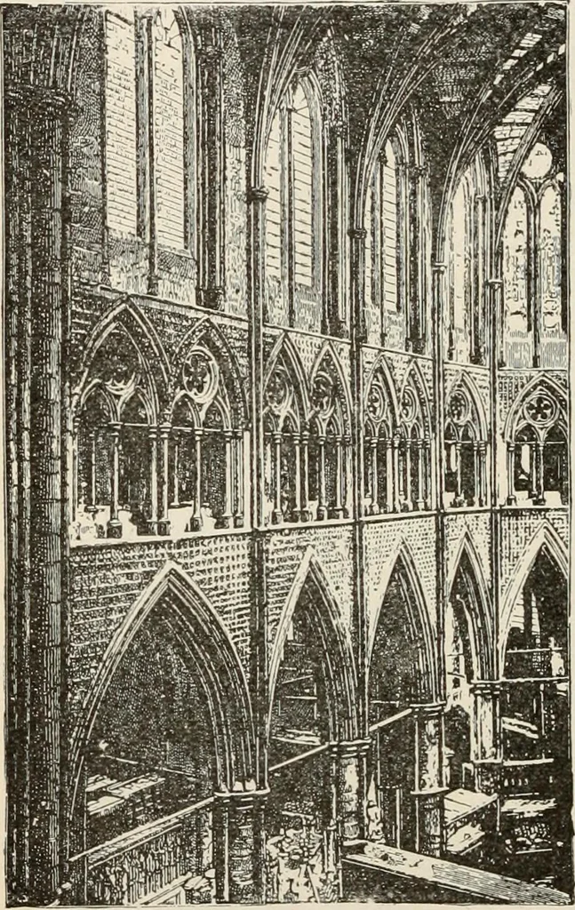 An illustration from Manual of ecclesiastical architecture. Comprising a study of its various styles, the chronological arrangements of its elements, and its relation to Christian worship, 1897, leaf 227