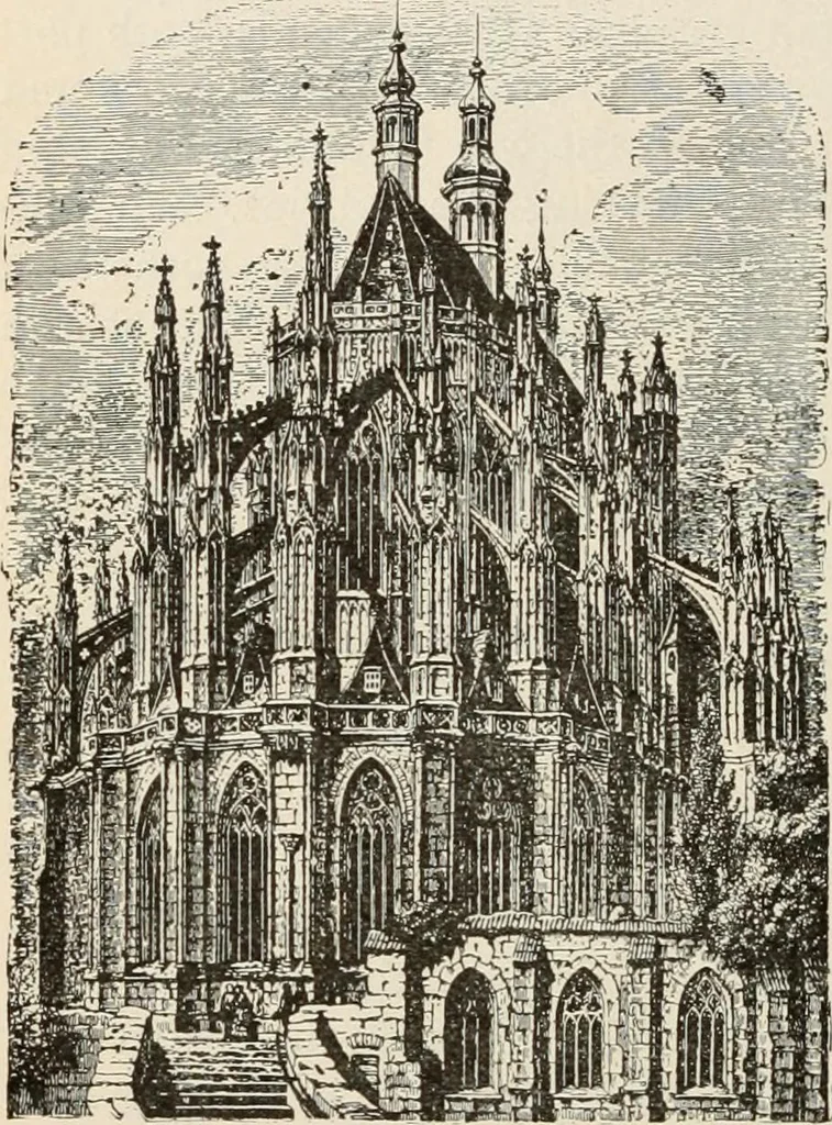 An illustration from Manual of ecclesiastical architecture. Comprising a study of its various styles, the chronological arrangements of its elements, and its relation to Christian worship, 1897, leaf 235