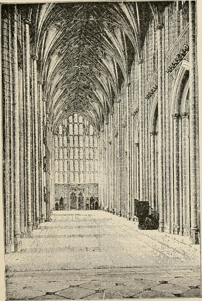 An illustration from Manual of ecclesiastical architecture. Comprising a study of its various styles, the chronological arrangements of its elements, and its relation to Christian worship, 1897, leaf 238