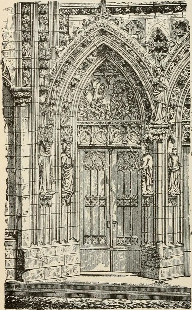 An illustration from Manual of ecclesiastical architecture. Comprising a study of its various styles, the chronological arrangements of its elements, and its relation to Christian worship, 1897, leaf 239
