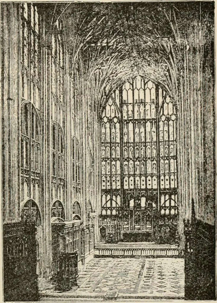 An illustration from Manual of ecclesiastical architecture. Comprising a study of its various styles, the chronological arrangements of its elements, and its relation to Christian worship, 1897, leaf 242