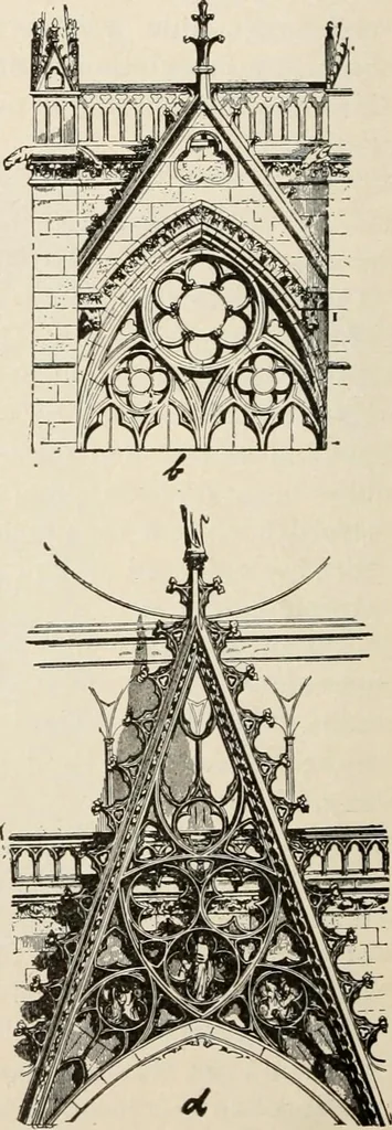 An illustration from Manual of ecclesiastical architecture. Comprising a study of its various styles, the chronological arrangements of its elements, and its relation to Christian worship, 1897, leaf 255