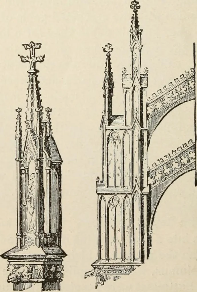 An illustration from Manual of ecclesiastical architecture. Comprising a study of its various styles, the chronological arrangements of its elements, and its relation to Christian worship, 1897, leaf 257