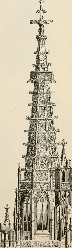 An illustration from Manual of ecclesiastical architecture. Comprising a study of its various styles, the chronological arrangements of its elements, and its relation to Christian worship, 1897, leaf 258