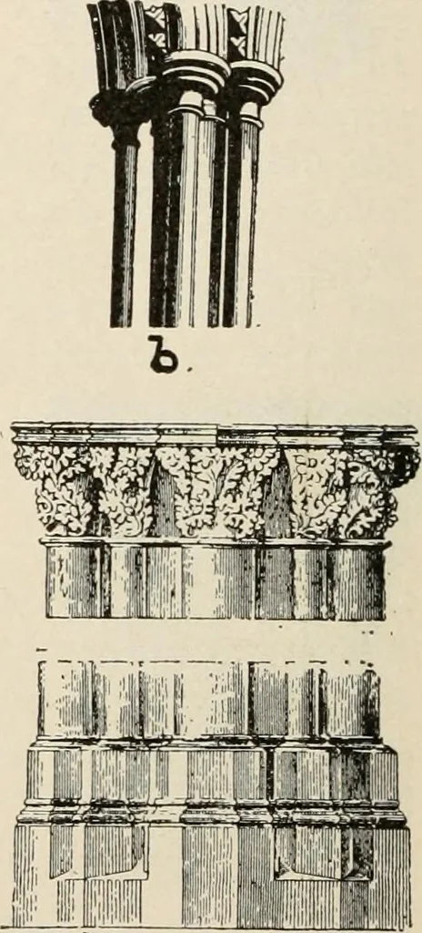 An illustration from Manual of ecclesiastical architecture. Comprising a study of its various styles, the chronological arrangements of its elements, and its relation to Christian worship, 1897, leaf 263