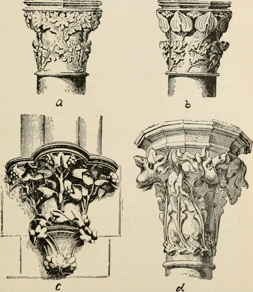 An illustration from Manual of ecclesiastical architecture. Comprising a study of its various styles, the chronological arrangements of its elements, and its relation to Christian worship, 1897, leaf 264