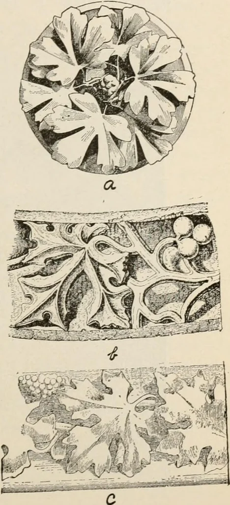 An illustration from Manual of ecclesiastical architecture. Comprising a study of its various styles, the chronological arrangements of its elements, and its relation to Christian worship, 1897, leaf 266