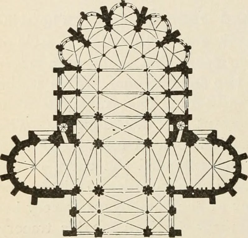 An illustration from Manual of ecclesiastical architecture. Comprising a study of its various styles, the chronological arrangements of its elements, and its relation to Christian worship, 1897, leaf 275