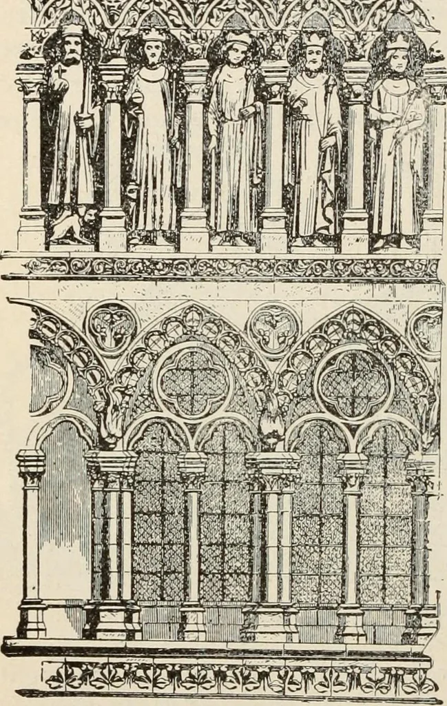 An illustration from Manual of ecclesiastical architecture. Comprising a study of its various styles, the chronological arrangements of its elements, and its relation to Christian worship, 1897, leaf 277