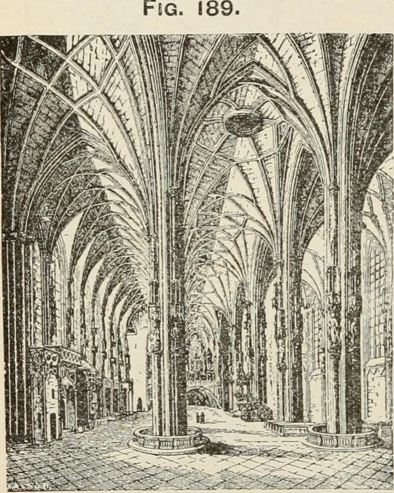 An illustration from Manual of ecclesiastical architecture. Comprising a study of its various styles, the chronological arrangements of its elements, and its relation to Christian worship, 1897, leaf 295