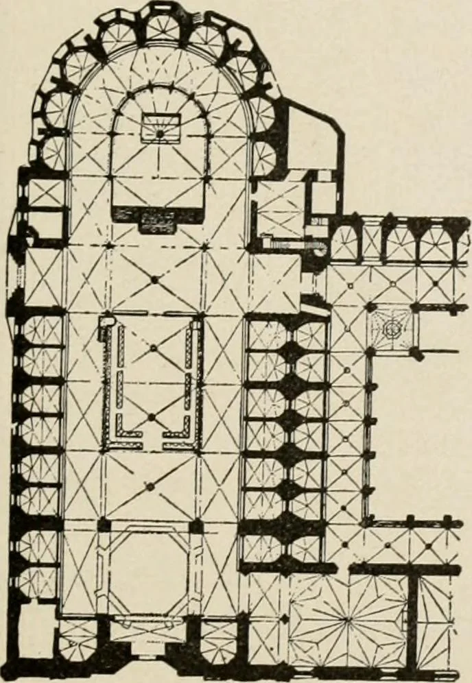An illustration from Manual of ecclesiastical architecture. Comprising a study of its various styles, the chronological arrangements of its elements, and its relation to Christian worship, 1897, leaf 302