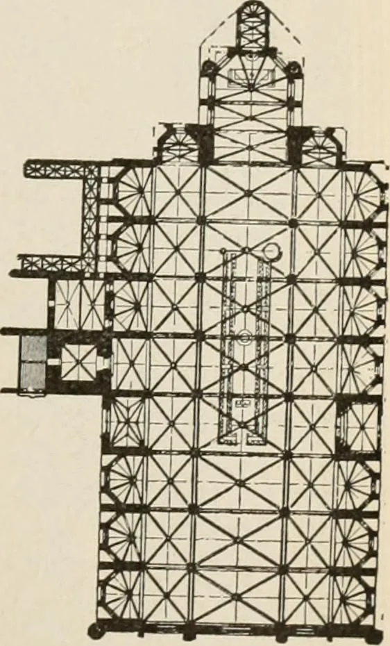 An illustration from Manual of ecclesiastical architecture. Comprising a study of its various styles, the chronological arrangements of its elements, and its relation to Christian worship, 1897, leaf 302