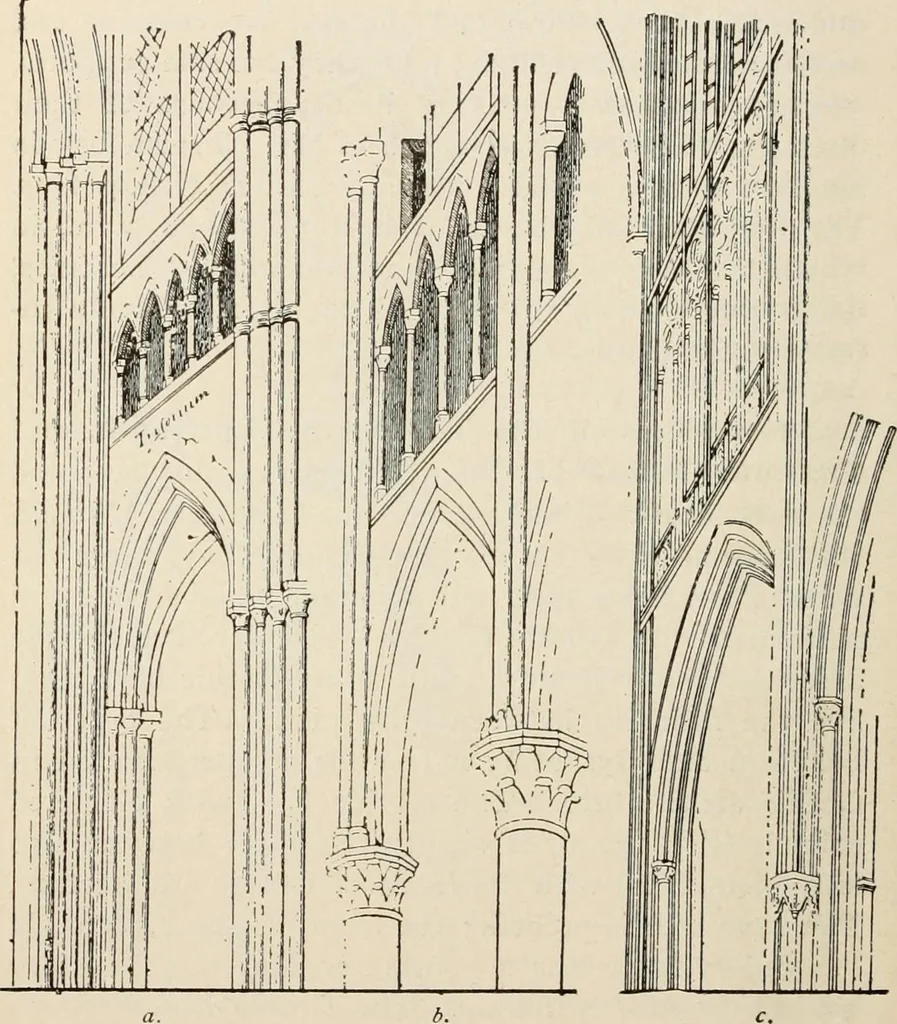 An illustration from Manual of ecclesiastical architecture. Comprising a study of its various styles, the chronological arrangements of its elements, and its relation to Christian worship, 1897, leaf 315