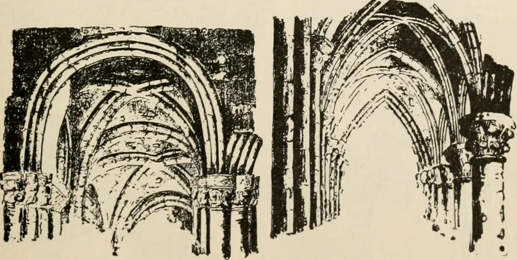 An illustration from Manual of ecclesiastical architecture. Comprising a study of its various styles, the chronological arrangements of its elements, and its relation to Christian worship, 1897, leaf 316